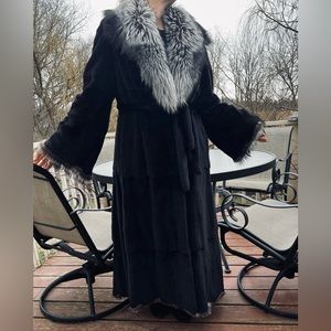 Sheared O’Merinos Fur Coat Huge Fox Collar Italy